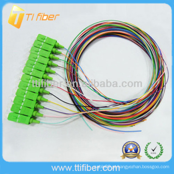 SC / APC 12 cores de fibra core Pigtail de fibra óptica